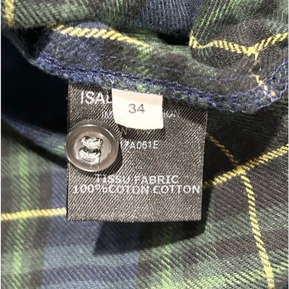 Isabel Marant‎ Etoile Awendy Checked Ruffled Shirt Blue Green Plaid 2 - Picture 8 of 8